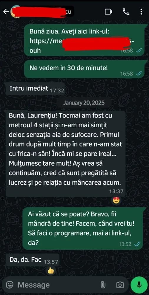 Captură de conversație cu un client (2 din 11)