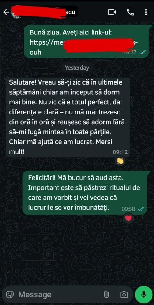 Captură de conversație cu un client (8 din 11)