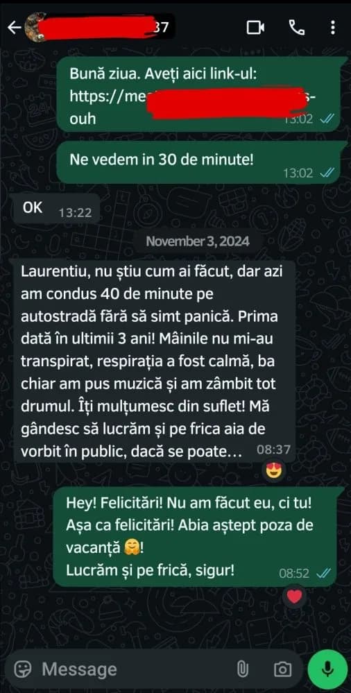 Captură de conversație cu un client (11 din 11)